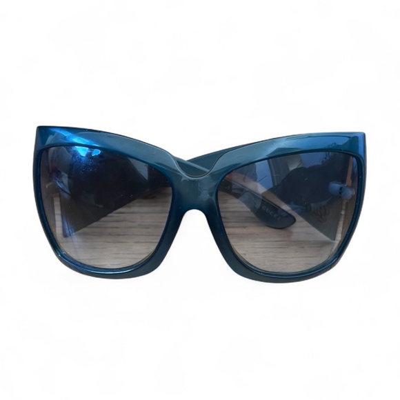 Y2K ICONIC GUCCI Vintage Sunglasses Teal  Oversize Wrap GG2961/S - Picture 2 of 11